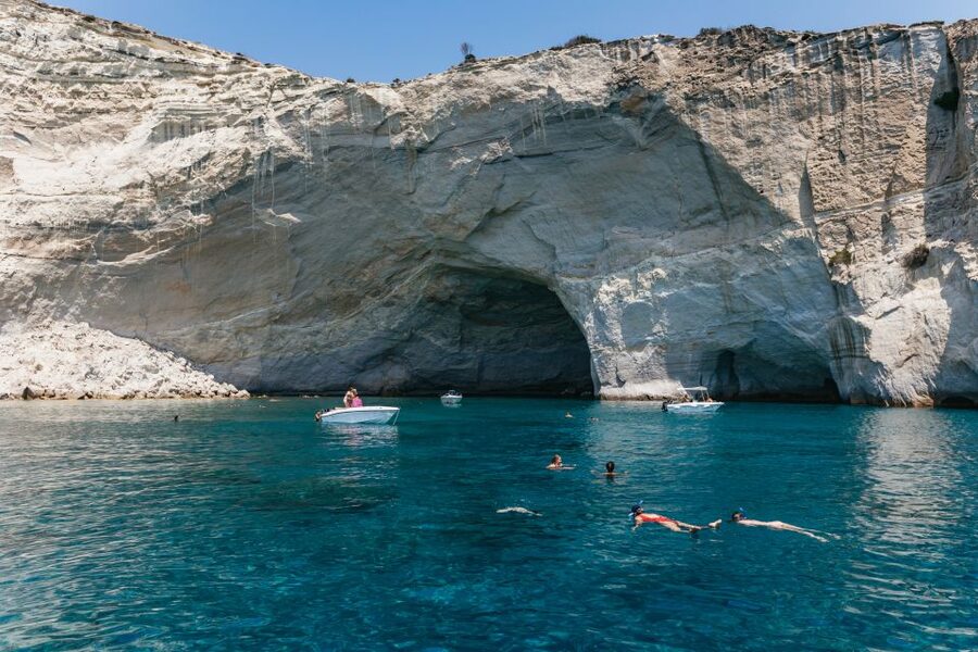 Milos: Kleftiko Cruise with Meal, Drinks and Photos at Sykia - From Adamas to Cave Vani and Akra Vani