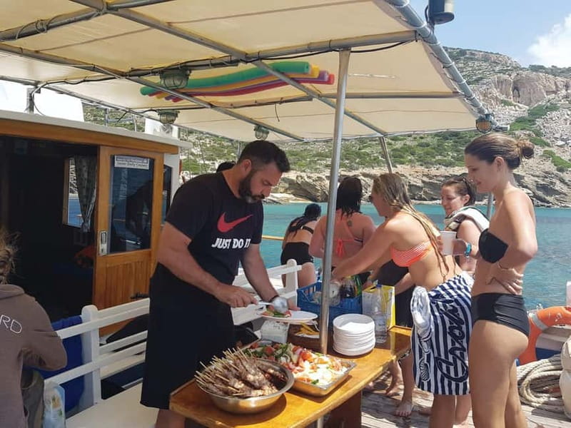 Naxos: Rina Cave-Koufonisi Cruise & Rina Cave Swim with BBQ - Kato Koufonissi and lunch beside clear water