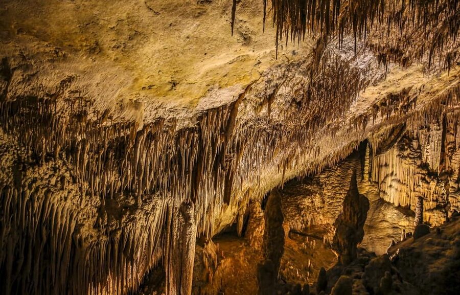 Palma: Caves of Drach Entrance, Music Concert, and Boat Trip - Walking through the illuminated cave chambers