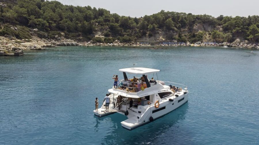 Rhodes: All-Inclusive Catamaran Cruise with Lunch and Drinks - Anthony Quinn Bay: your first hour in clear water