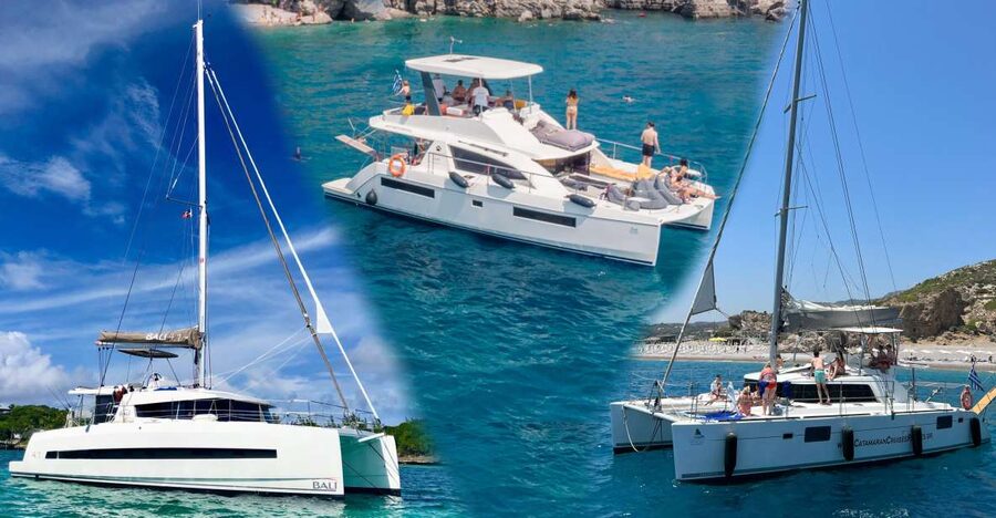 Rhodes: All-Inclusive Catamaran Cruise with Lunch and Drinks - Ladiko Bay: a quieter second stop