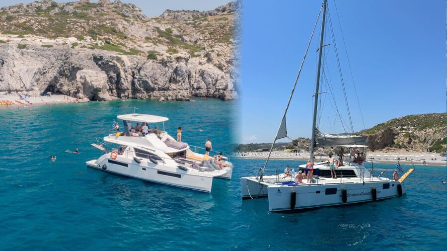 Rhodes: All-Inclusive Catamaran Cruise with Lunch and Drinks - Afandou Beach and Caves: the power catamaran advantage