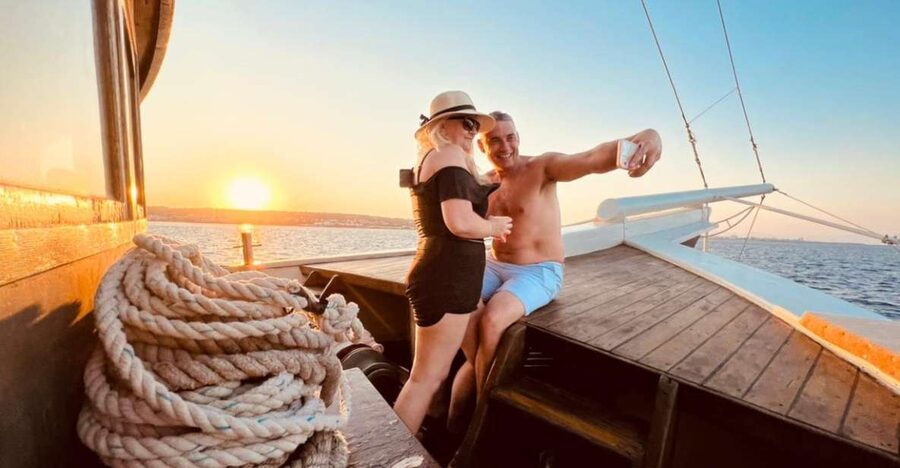 Rhodes: Sunset Cruise with Unlimited Aperol, Beer, and Wine - Leaving Mandraki Harbour in Rhodes