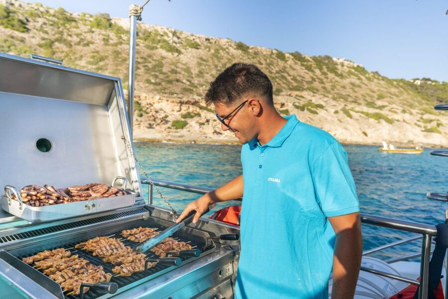 S'Arenal: Sunset Catamaran Cruise with BBQ - BBQ, pasta salad, and a sunset drink