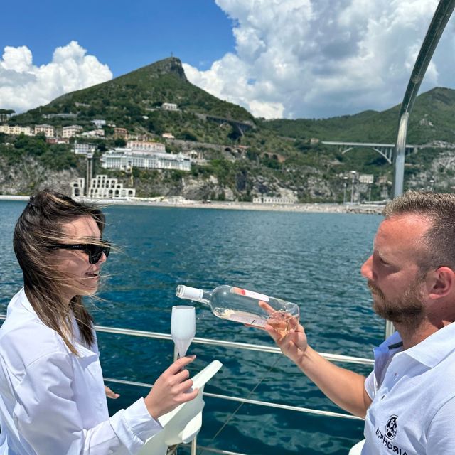 Salerno: Amalfi Coast Cruise with Lunch, Aperitif & Swimming - The Marmorata Waterfall and the return past Maiori