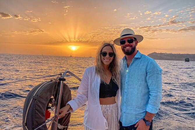Santorini Catamaran Cruise with Greek Meal, Open-Bar and Sunset - Red Beach and the southern coast