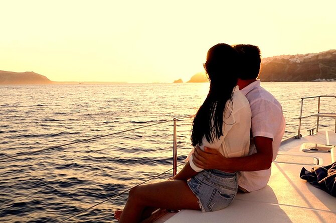 Santorini Catamaran Cruise with Greek Meal, Open-Bar and Sunset - Morning or sunset: choosing the right five hours