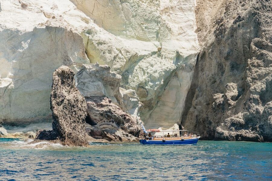 Santorini: Catamaran Tour with BBQ Dinner, Drinks, and Music - Crew service and the feel onboard