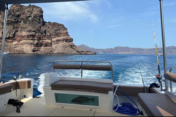 Santorini Fishing Private Cruise boat tour - BBQ, Snorkeling - Fishing near Santorini’s volcano