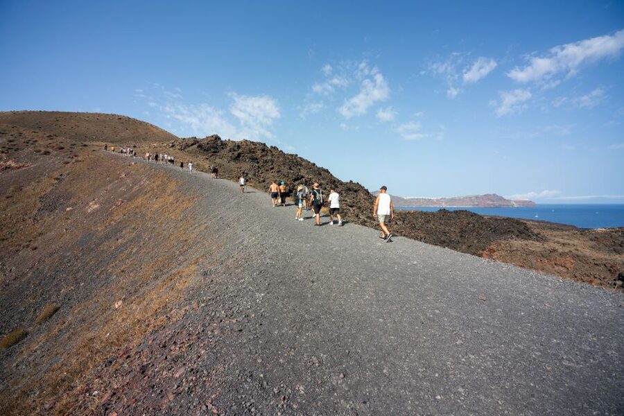 Santorini: Volcanic Islands Cruise with Hot Springs Visit - Nea Kameni and the walk to the crater