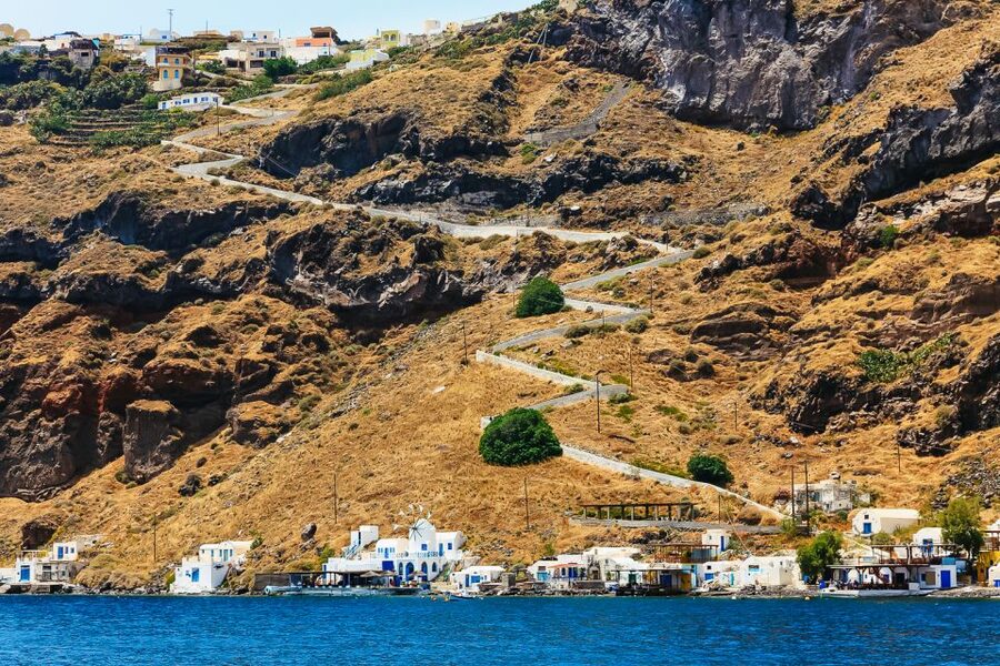Santorini: Volcano and Hot Springs Sunset Dinner Cruise - Greek Dinner Below Deck, Wine Included