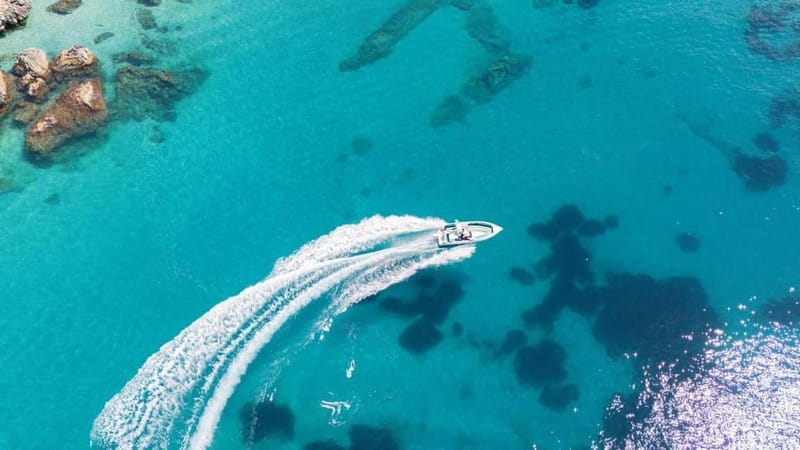 Saranda: Boat Tour to 7 Destinations with Beach Umbrella - Gremina, Kakome, Soldiers Bay, and Pllakator