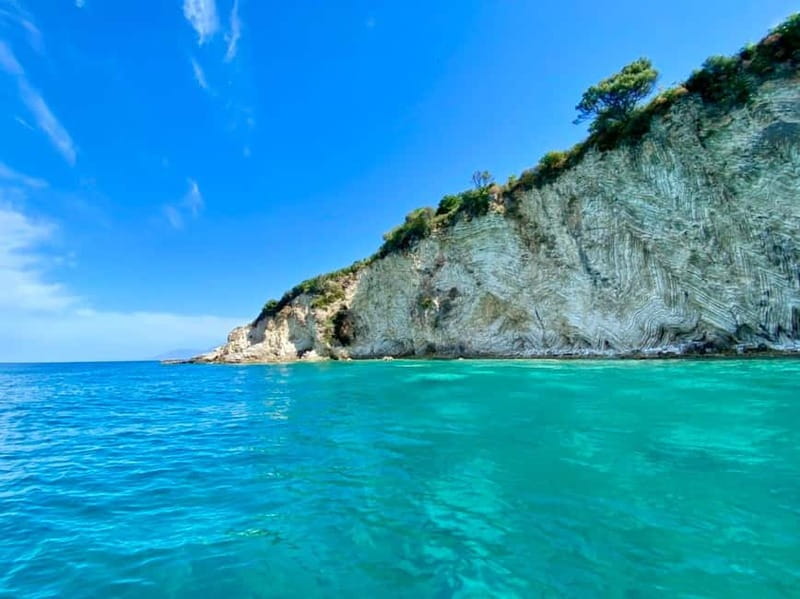 Sarandë: Ionian Coast Hidden Beaches and Caves Boat Tour - Plazhi i Ushtarit, a short beach pause