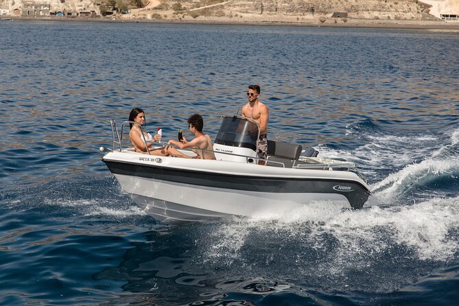 Self-Drive License-Free Boat Rental in Santorini from Vlichada - The 3 pm to 8 pm route: swimming first, sunset later