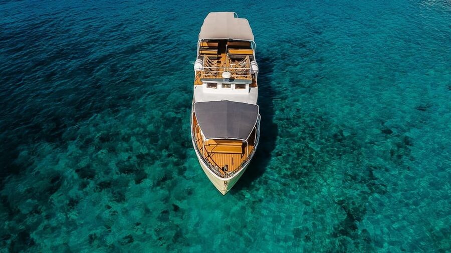 Split: Blue Lagoon and 3 Island Cruise with Food and Drinks - Šolta brings the first swim and the shipwreck question