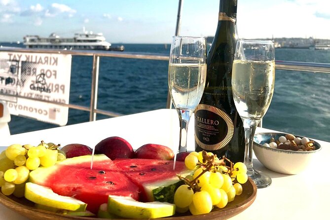 Sunset or Daytime Istanbul Guided Luxury Yacht Cruise with Snacks - Çırağan Palace and the lights of old Istanbul