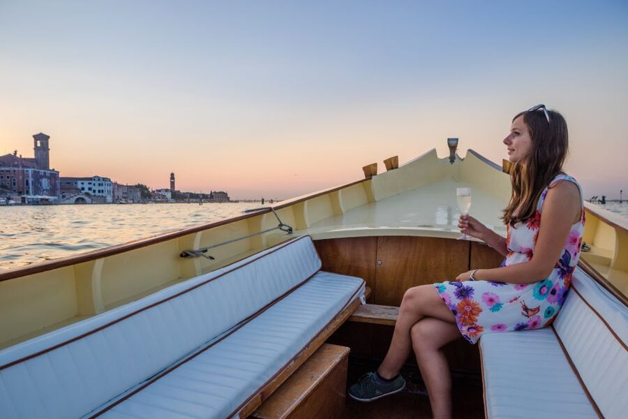 Venice: Sunset Cruise by Typical Venetian Boat - A sunset boat ride that shows Venice from the outside