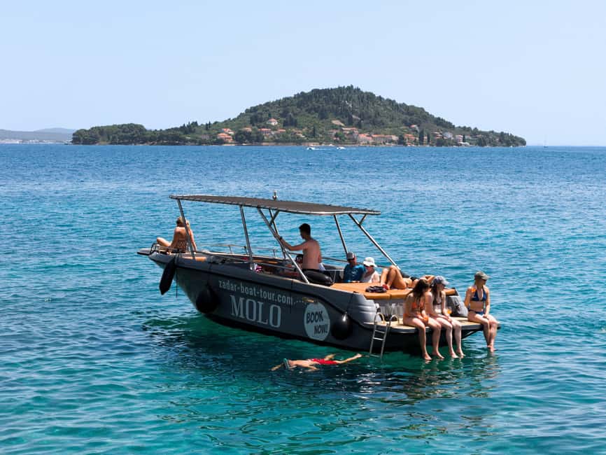 Zadar: 3 Islands Luxury Boat Tour with Aperol Spritz - Galovac and the final swim